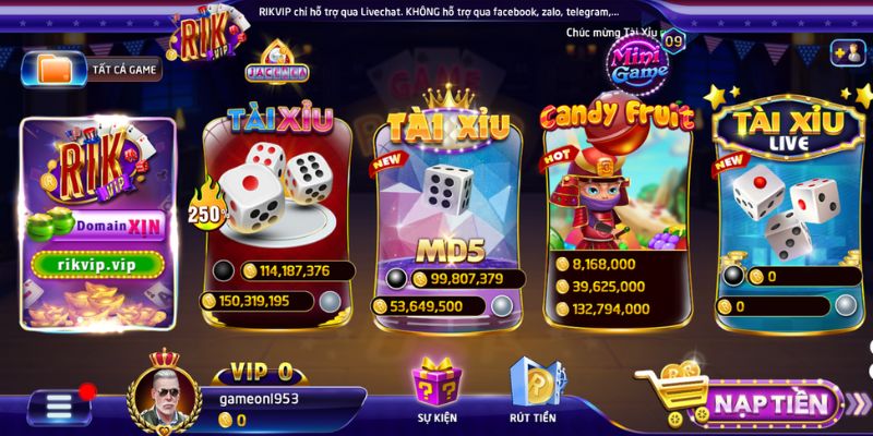 Các trang game bài đổi thưởng uy tín - Rikvip