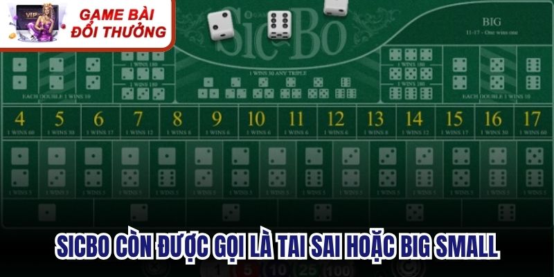 Sicbo còn được gọi là Tai Sai hoặc Big Small